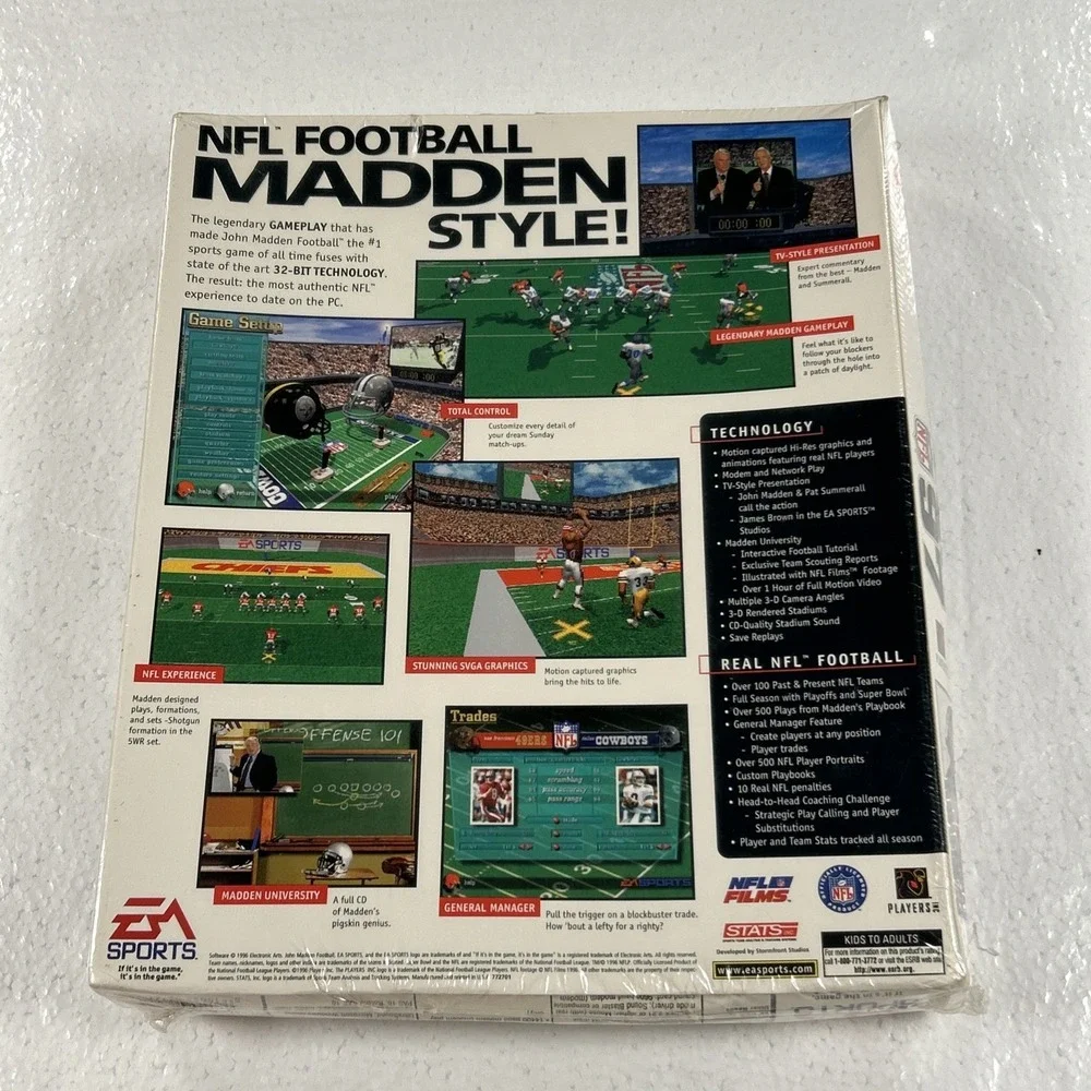 Vintage Madden NFL 97 Big Box PC Brand New Factory Sealed NOS NIB 90's Y2K
